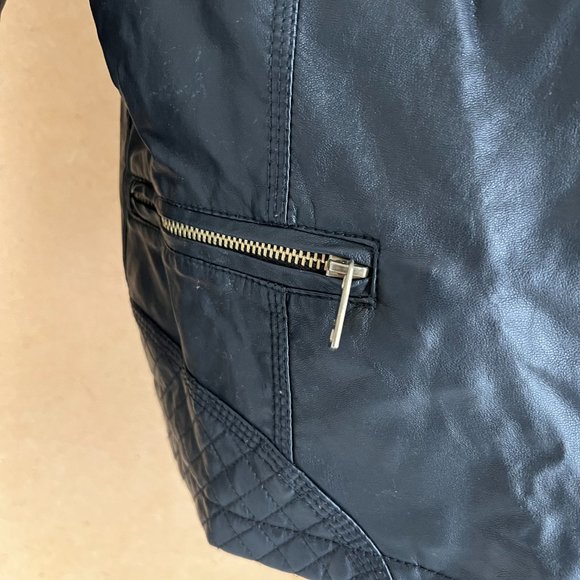 ONLY Faux Leather Jacket With Gold Zippers - Picture 6 of 8